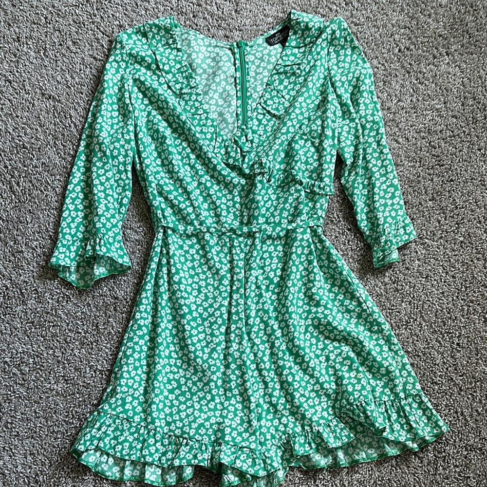 Green Ruffled Romper